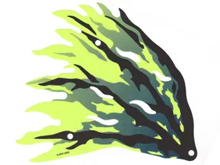 Yellowish Green Cloth Wing Dragon Left with Black and Dark Blue Streaks Pattern