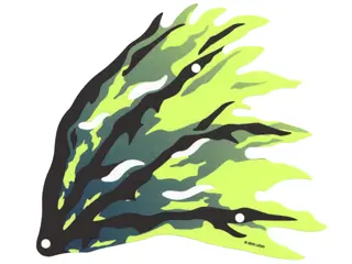 Yellowish Green Cloth Wing Dragon Right with Black and Dark Blue Streaks Pattern