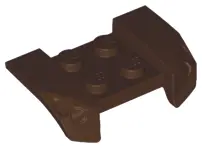 Dark Brown Vehicle, Mudguard 2 x 4 with Headlights Overhang