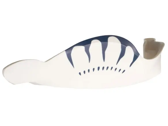 White Tulkun Na'Vi Whale Jaw Left with Dark Blue Markings Pattern