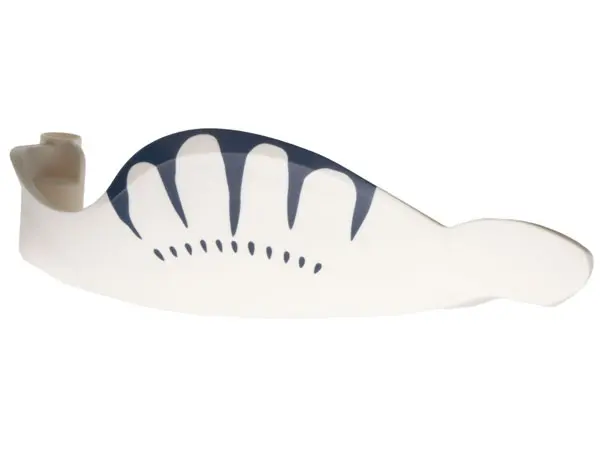 White Tulkun Na'Vi Whale Jaw Right with Dark Blue Markings Pattern