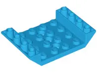 Dark Azure Slope, Inverted 45 6 x 4 Double with 4 x 4 Cutout and 3 Holes