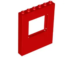 Red Panel 1 x 6 x 6 with Window