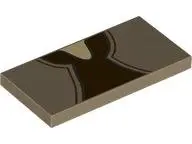 Dark Tan Tile 2 x 4 with Vest over Dark Brown Shirt, Tan Neck Pattern (BrickHeadz Jar Jar Binks Tors