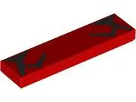 Red Tile 1 x 4 with Black Markings Pattern (BrickHeadz Darth Maul Lower Face)