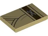 Tan Tile 2 x 3 with SW Jedi Robe with Dark Brown Belt with Silver Buckle Pattern (BrickHeadz Qui-Gon