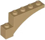 Tan Arch 1 x 5 x 2 Raised