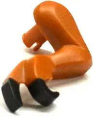 Dark Orange Dinosaur Leg Small (Front) Tyrannosaurus rex with Black Claws Pattern - Left