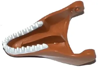 Medium Nougat Dinosaur Jaw Lower Tyrannosaurus rex with White Teeth Pattern