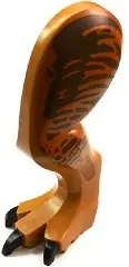 Medium Nougat Dinosaur Leg Large (Rear) Tyrannosaurus rex with Pin, Black Claws and Brown and Dark O