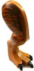 Medium Nougat Dinosaur Leg Large (Rear) Tyrannosaurus rex with Pin, Black Claws and Brown and Dark O