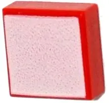 Red Tile 1 x 1 with White Surface Pattern