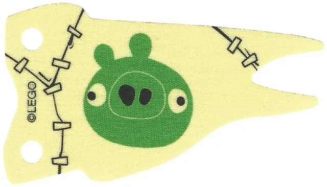 Tan Cloth Flag 8 x 4 Wave with Green Pig Face Pattern