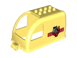 Bright Light Yellow Duplo Horse Trailer Top with Horseshoe, Horse, and Stars Pattern