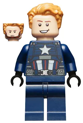 Captain America - Dark Blue Suit, Black Hands, Hair