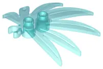 Trans-Light Blue Plant Leaves 6 x 5 Swordleaf with Open O Clip Thick