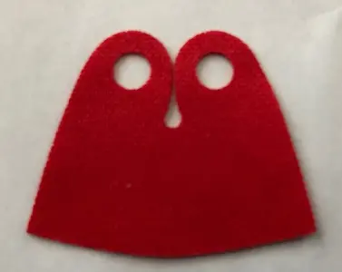 Red Minifigure Cape Cloth with Top Holes, Very Short, Teardrop Neck Cut - Spongy Stretchable Fabric
