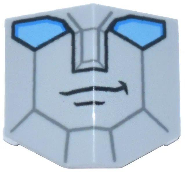 Light Bluish Gray Slope, Curved 33 2 x 2 Double / Inverted with Dark Bluish Gray Lines, Dark Azure a
