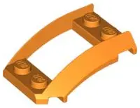 Orange Wedge 4 x 3 Open with Cutout and 4 Studs