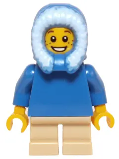 Plain Blue Torso, Tan Short Legs, Blue Hood Fur-lined