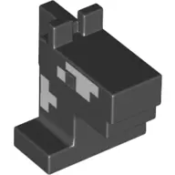 Black Creature Head Pixelated Horse with Eyes and Side of Neck and Side of Face Pattern (Minecraft H