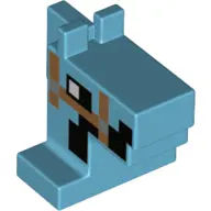 Medium Azure Creature Head Pixelated Horse with Straps and Side of Face Pattern (Minecraft Horse)