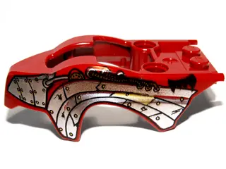 Dark Red Flywheel Fairing Bird Raptor Shape with Silver Armor Plating Pattern