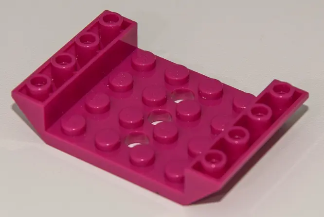 Magenta Slope, Inverted 45 6 x 4 Double with 4 x 4 Cutout and 3 Holes