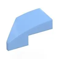 RIGHT PLATE 1X2, W/ BOW, 45 DEG. CUT