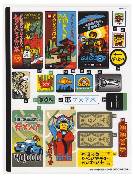 Sticker Sheet for Set 70620, Sheet 1 - (33401/6186800)