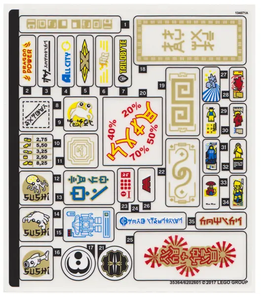 Sticker Sheet for Set 70620, Sheet 2 - (35364/6202601)