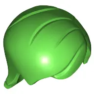 Bright Green Minifigure, Hair Mid-Length with Side Part