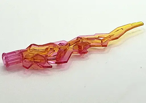 Trans-Dark Pink Hero Factory Weapon Accessory, Flame / Lightning Bolt with Axle Hole with Marbled Tr