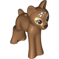 Medium Nougat Deer, Friends Style, Baby Fawn with Black Nose, Brown Eyes and White Spots Pattern