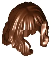 Reddish Brown Minifigure, Hair Mid-Length and Wavy with Bangs