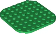 Green Plate, Round 8 x 8 with Rounded Corners