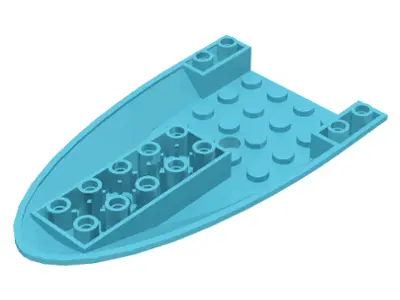 Medium Azure Aircraft Fuselage Forward Bottom Curved 6 x 10 with 3 Holes