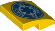 Yellow Slope, Curved 2 x 2 x 2/3 with Beach Rescue Logo Pattern