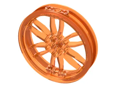 Trans-Orange Wheel 75mm D. x 17mm Motorcycle