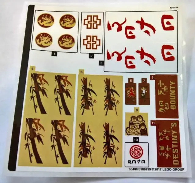 Sticker Sheet for Set 70618 - (33400/6186799)