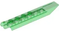 Trans-Green Hinge Plate 1 x 8 with Angled Side Extensions, 9 Teeth and Rounded Plate Underside