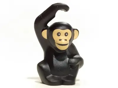 Black Monkey (Chimpanzee) with Light Nougat Face and Ears Pattern