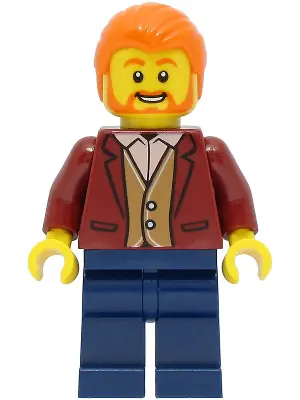 Car Driver - Male, Dark Red Suit Jacket, Dark Blue Legs, Orange Hair