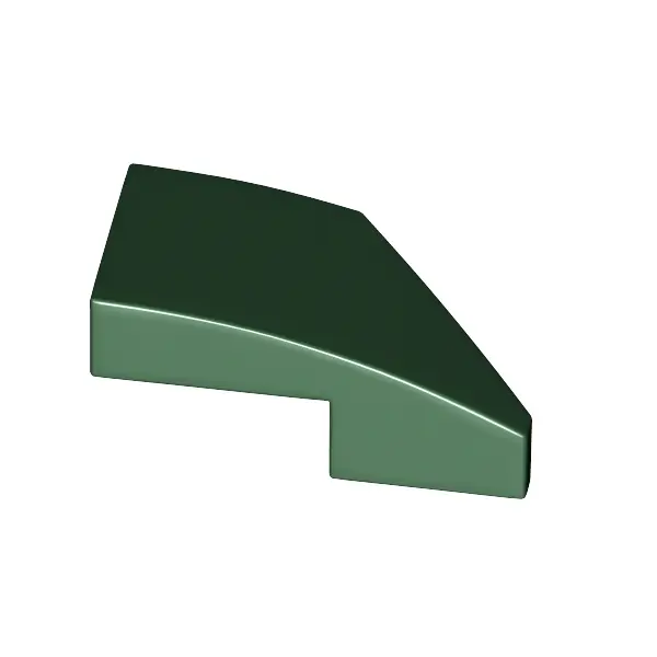 LEFT PLATE 1X2, W/ BOW, 45 DEG. CUT