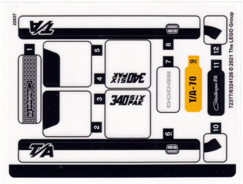 Sticker Sheet for Set 76904, Sheet 2 - (72377/6324126)