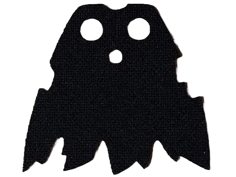 Black Minifigure Cape Cloth, Tattered Edges - Spongy Stretchable Fabric