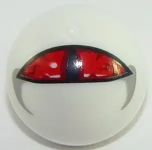White Technic Ball Joint with Red Eye Pattern
