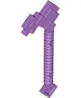 Medium Lavender Minifigure, Utensil Hoe, Pixelated (Minecraft)