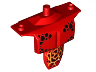 Red Large Figure Torso Armor Shoulder Studs with Black Spots and Orange Veins Pattern