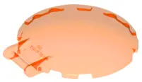 Trans-Neon Orange Dish 6 x 6 Inverted with Bar Handle